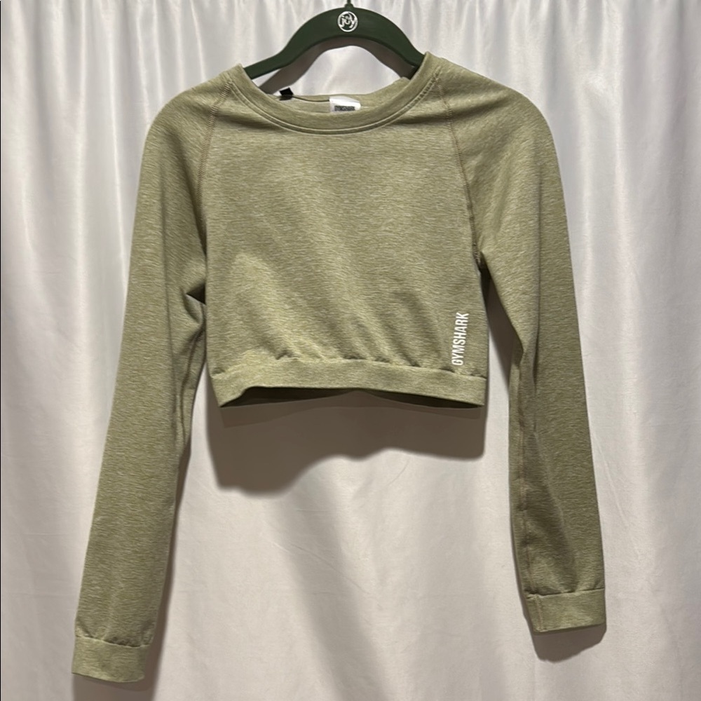 Gymshark Olive Green Cropped Active Wear Top